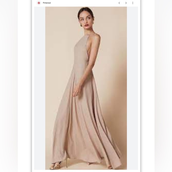 Reformation Dresses & Skirts - Reformation champagne myrtle open back Fitted maxi gown